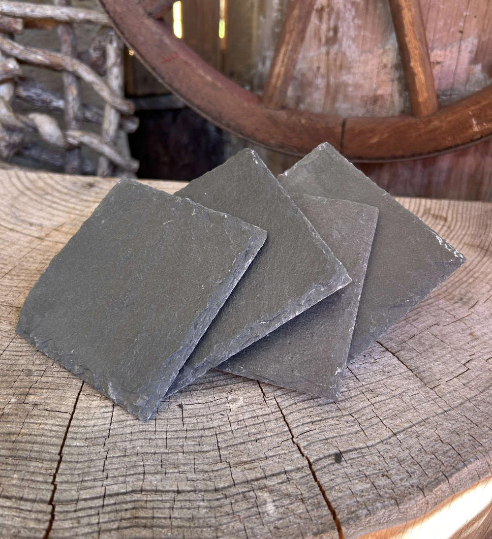 Schiefer Untersetzer "Quadrat" 10x10 cm