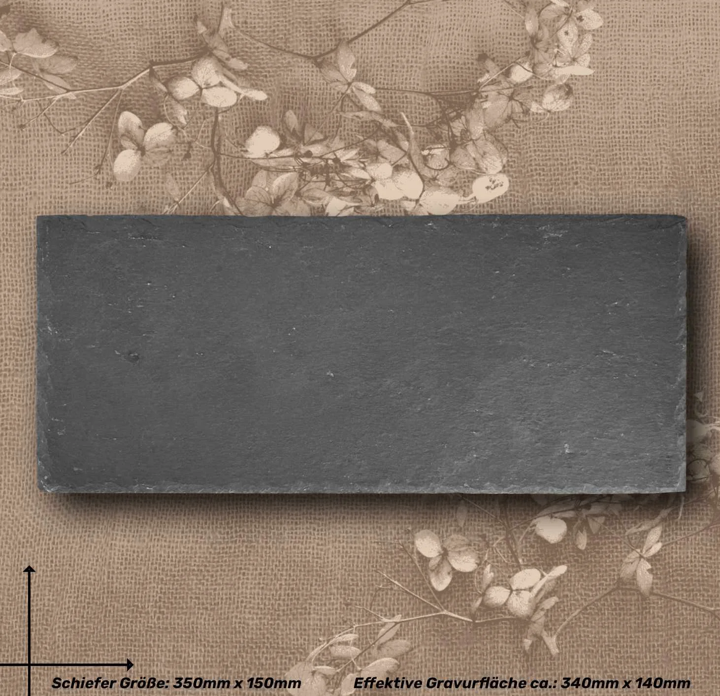 Schieferplatte "Länglich" 35x15 cm